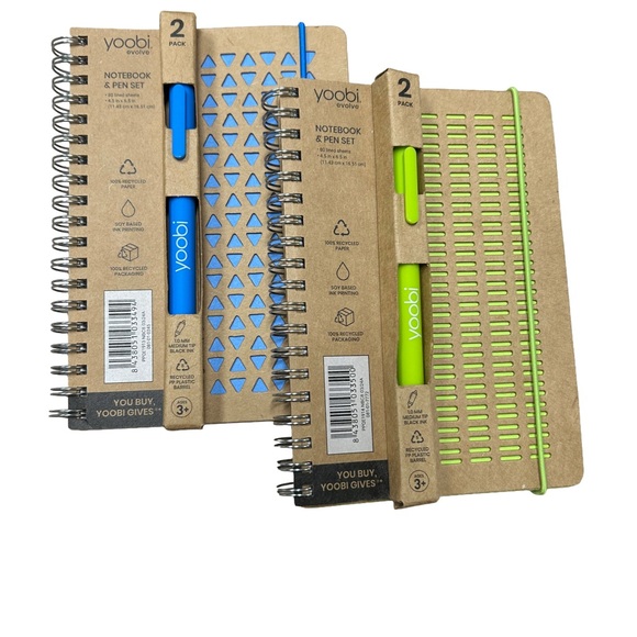 Yoobi Other - Yoobi Spiral Notebook and Pen Duo - Blue and Lime